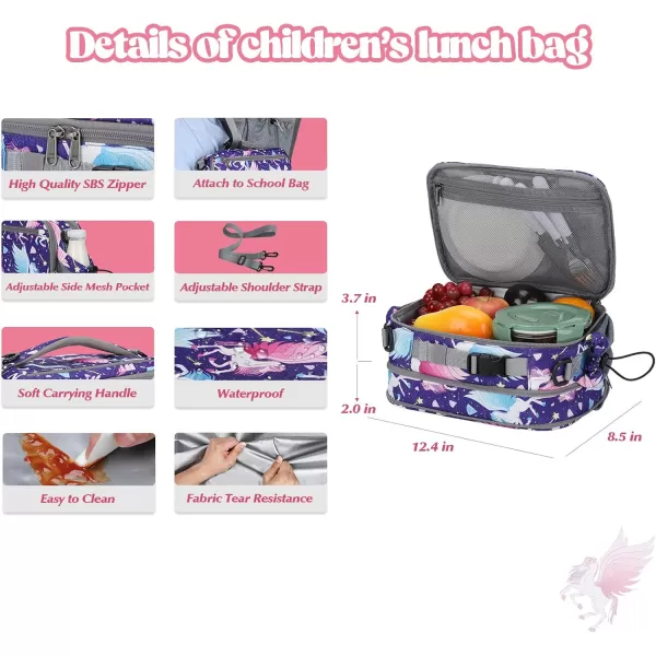 Maelstrom Lunch Box Kids,Expandable Kids Lunch Box,Insulated Lunch Bag for Kids,Reusable Lunch Tote Bag for Boy/Girl,9L,Balloon Unicorn 