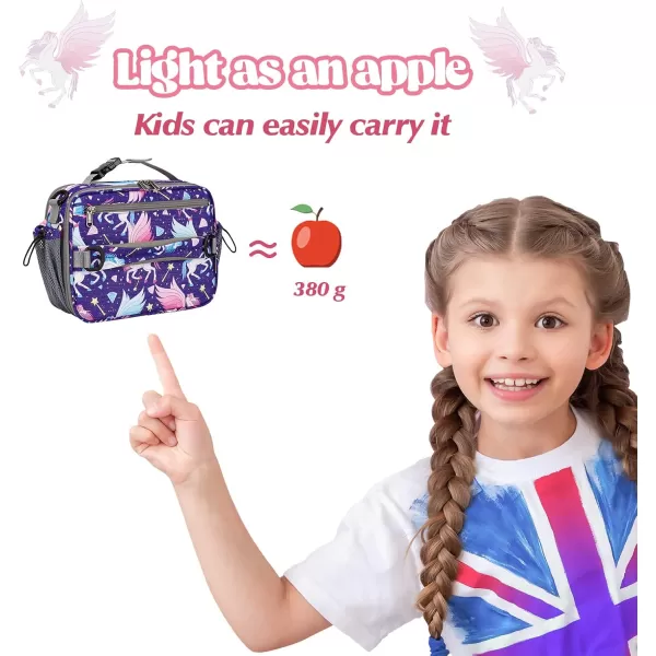 Maelstrom Lunch Box Kids,Expandable Kids Lunch Box,Insulated Lunch Bag for Kids,Reusable Lunch Tote Bag for Boy/Girl,9L,Balloon Unicorn 