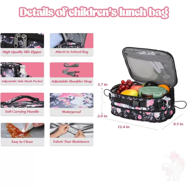Maelstrom Lunch Box Kids,Expandable Kids Lunch Box,Insulated Lunch Bag for Kids,Reusable Lunch Tote Bag for Boy/Girl,9L,Balloon Unicorn 