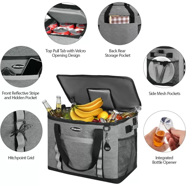 Maelstrom Soft Cooler Bag,Collapsible Soft Sided Cooler,24/30/60/75 Cans Beach Cooler,Ice Chest,Large Leakproof Camping Cooler,Portable Travel Cooler for Grocery Shopping,Camping,Road Trips