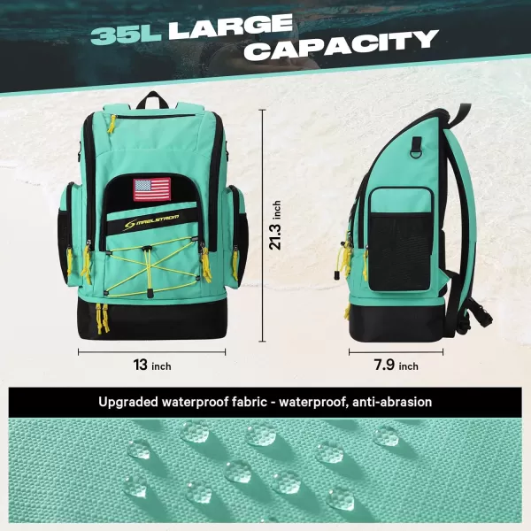Maelstrom Swim Backpack,35L Swimming bag with Separate Shoes Compartment,Swim Gear Bag,Athlete Gym Rucksack for Men and Women