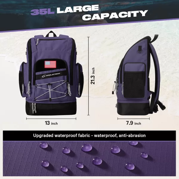 Maelstrom Swim Backpack,35L Swimming bag with Separate Shoes Compartment,Swim Gear Bag,Athlete Gym Rucksack for Men and Women