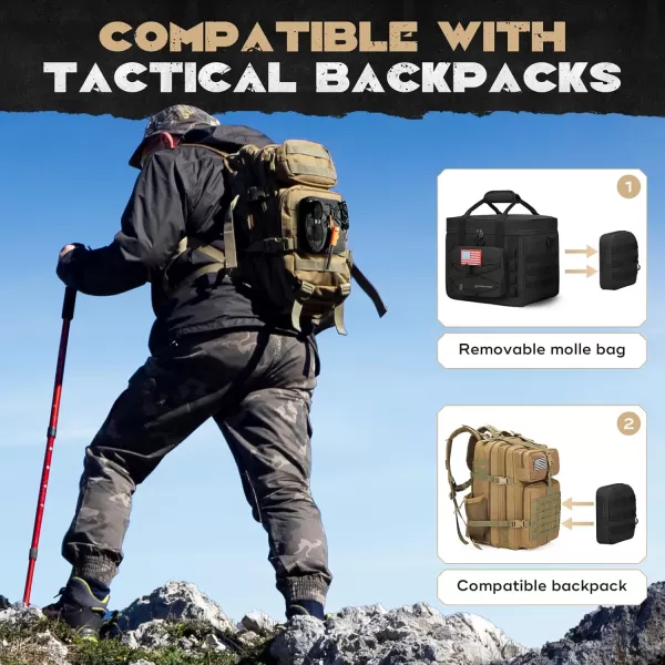 Maelstrom Tactical Lunch Box, Insulated Lunch Bag for Men, Large Leakproof Soft Cooler Bag with Detachable MOLLE Bags, Durable Lunch Tote for Adult Women Work,Picnic,20 Cans/15 L, Army Green
