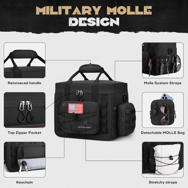 Maelstrom Tactical Lunch Box, Insulated Lunch Bag for Men, Large Leakproof Soft Cooler Bag with Detachable MOLLE Bags, Durable Lunch Tote for Adult Women Work,Picnic,20 Cans/15 L, Army Green