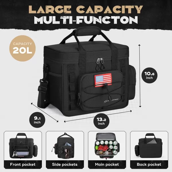 Maelstrom Tactical Lunch Box, Insulated Lunch Bag for Men, Large Leakproof Soft Cooler Bag with Detachable MOLLE Bags, Durable Lunch Tote for Adult Women Work,Picnic,20 Cans/15 L, Army Green