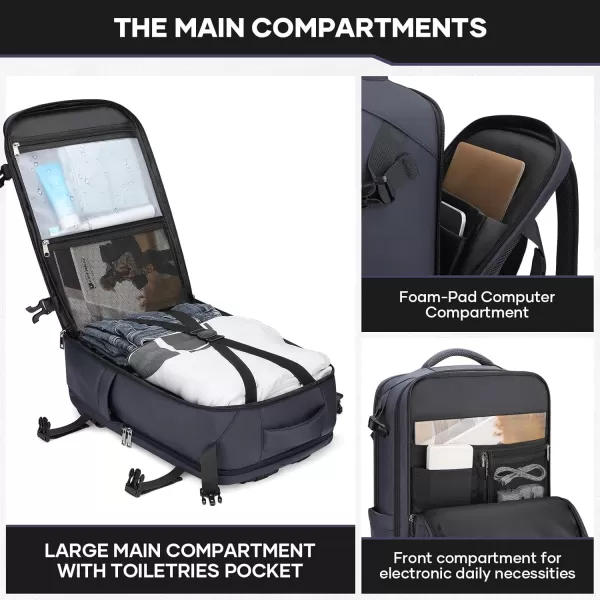 Maelstrom Travel Backpack for Men Women, 35L Carry on Backpack for Traveling on Airplane,with Belt Bag&amp;Shoe Compartment,Waterproof Laptop Backpack fit 17”Laptop-Beige, Large