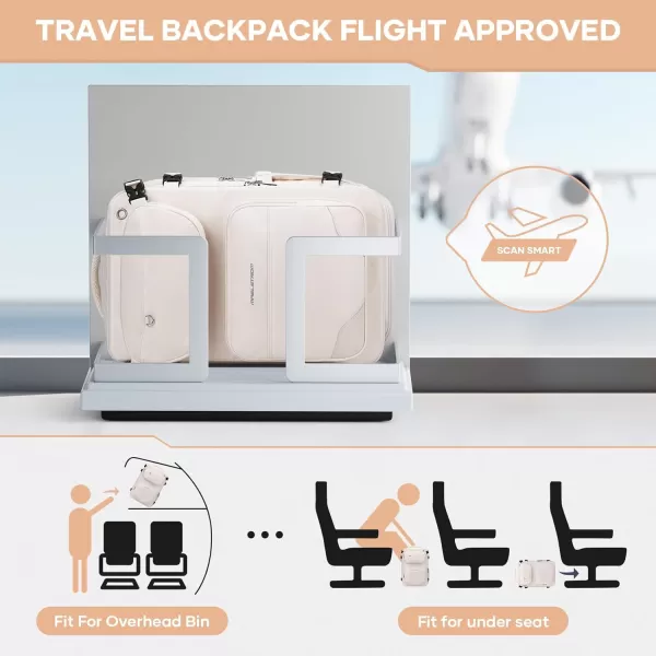 Maelstrom Travel Backpack for Men Women, 35L Carry on Backpack for Traveling on Airplane,with Belt Bag&amp;Shoe Compartment,Waterproof Laptop Backpack fit 17”Laptop-Beige, Large