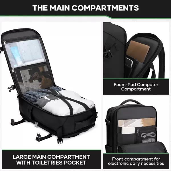 Maelstrom Travel Backpack for Men Women, 35L Carry on Backpack for Traveling on Airplane,with Belt Bag&amp;Shoe Compartment,Waterproof Laptop Backpack fit 17”Laptop-Beige, Large
