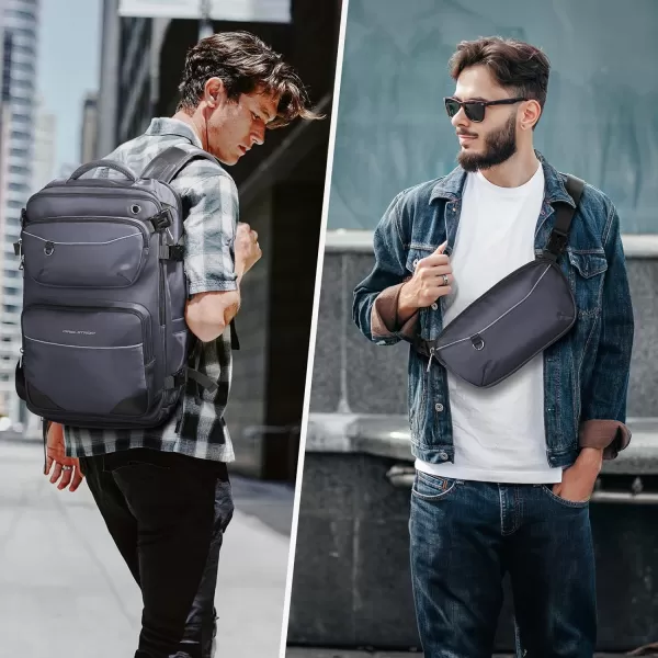Maelstrom Travel Backpack for Men Women, 35L Carry on Backpack for Traveling on Airplane,with Belt Bag&amp;Shoe Compartment,Waterproof Laptop Backpack fit 17”Laptop-Beige, Large