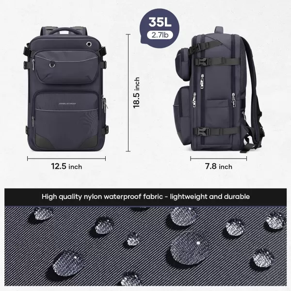 Maelstrom Travel Backpack for Men Women, 35L Carry on Backpack for Traveling on Airplane,with Belt Bag&amp;Shoe Compartment,Waterproof Laptop Backpack fit 17”Laptop-Beige, Large