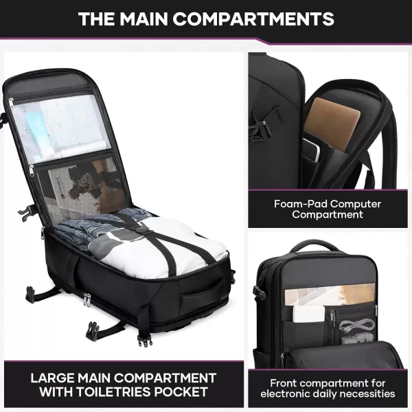 Maelstrom Travel Backpack for Men Women, 35L Carry on Backpack for Traveling on Airplane,with Belt Bag&amp;Shoe Compartment,Waterproof Laptop Backpack fit 17”Laptop-Beige, Large