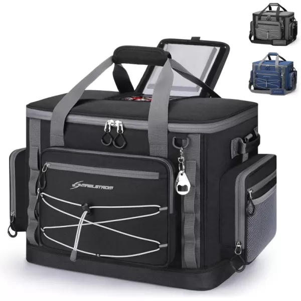 Maelstrom 80 Can Soft Sided Cooler Bag, Insulated Hard-Bottom, Leakproof, Portable, 72L Capacity, Black