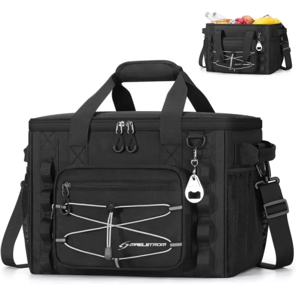 Maelstrom 80 Can Soft Sided Cooler Bag, Insulated Hard-Bottom, Leakproof, Portable, 72L Capacity, Black