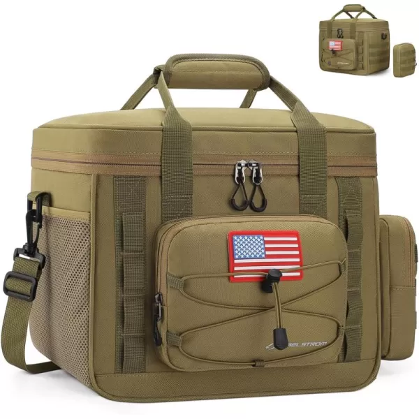 Maelstrom Tactical Lunch Box, Insulated Lunch Bag for Men, Large Leakproof Soft Cooler Bag with Detachable MOLLE Bags, Durable Lunch Tote for Adult Women Work,Picnic,20 Cans/15 L, Army Green