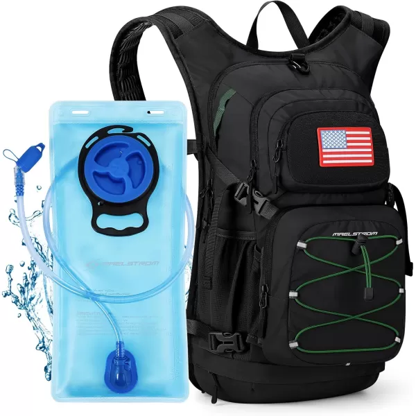 imageMaelstrom Hydration Backpack Hiking Backpack with 2L3L Water Bladder High Flow Bite Valve Water Backpack Lightweight1Black