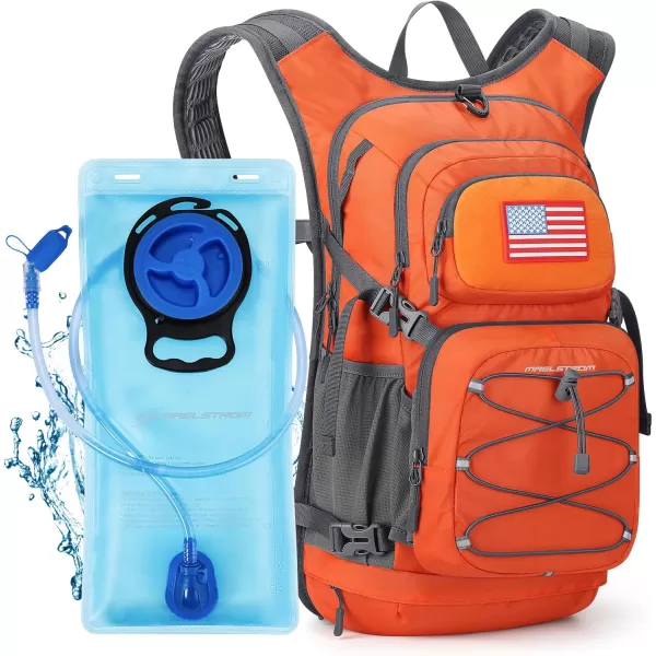 imageMaelstrom Hydration Backpack Hiking Backpack with 2L3L Water Bladder High Flow Bite Valve Water Backpack Lightweight2Orange