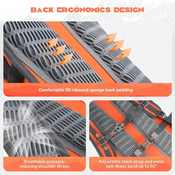 imageMaelstrom Hydration Backpack Hiking Backpack with 2L3L Water Bladder High Flow Bite Valve Water Backpack Lightweight2Orange