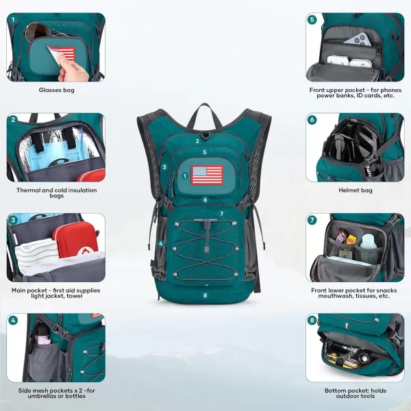 imageMaelstrom Hydration Backpack Hiking Backpack with 2L3L Water Bladder High Flow Bite Valve Water Backpack Lightweight6Cyan