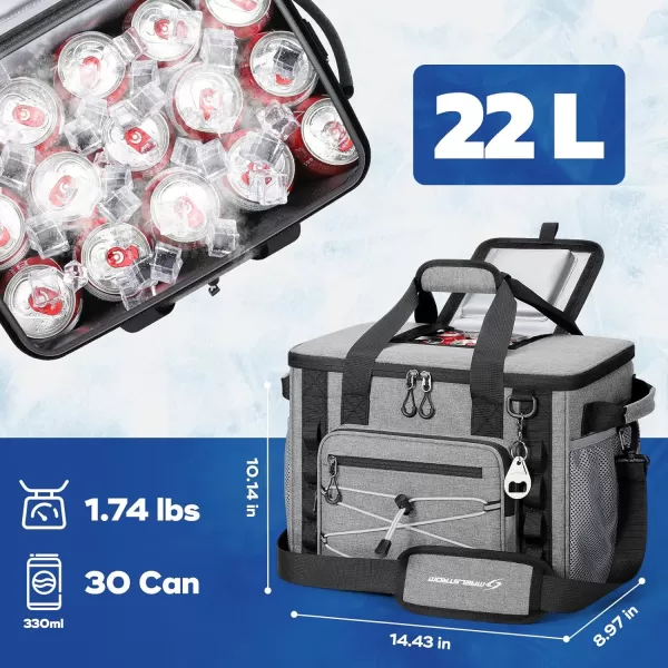 imageMaelstrom Soft Cooler BagSoft Sided Cooler3040 Cans Collapsible CoolerInsulated Ice ChestLarge Leakproof Camping CoolerPortable Travel Cooler for KayakingBeach5Gray with Velcro Top
