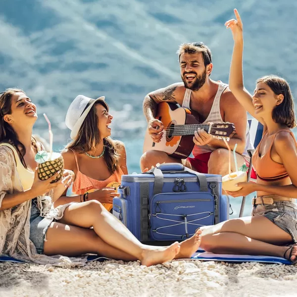 imageMaelstrom Soft Cooler BagSoft Sided Cooler3040 Cans Collapsible CoolerInsulated Ice ChestLarge Leakproof Camping CoolerPortable Travel Cooler for KayakingBeach9Blue with Hard Bottom