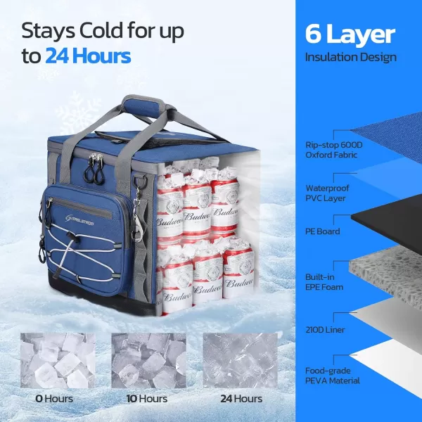 imageMaelstrom Soft Cooler BagSoft Sided Cooler3040 Cans Collapsible CoolerInsulated Ice ChestLarge Leakproof Camping CoolerPortable Travel Cooler for KayakingBeach9Blue with Hard Bottom