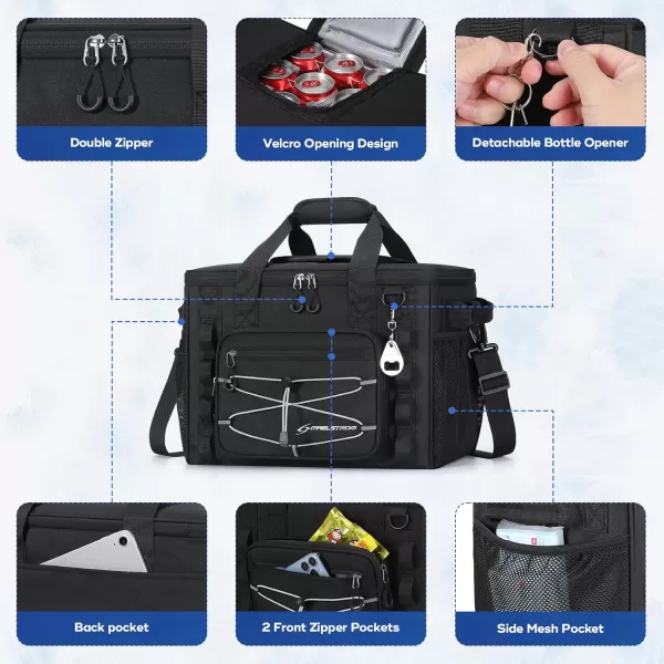 imageMaelstrom Soft Cooler BagSoft Sided Cooler3040 Cans Collapsible CoolerInsulated Ice ChestLarge Leakproof Camping CoolerPortable Travel Cooler for KayakingBeach4Black with Velcro Top