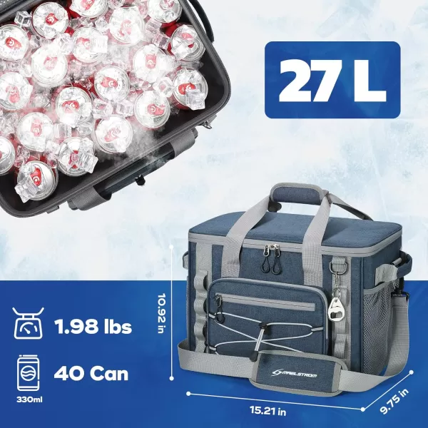 imageMaelstrom Soft Cooler BagSoft Sided Cooler3040 Cans Collapsible CoolerInsulated Ice ChestLarge Leakproof Camping CoolerPortable Travel Cooler for KayakingBeach3Blue