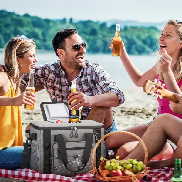 imageMaelstrom Soft Cooler BagSoft Sided Cooler3040 Cans Collapsible CoolerInsulated Ice ChestLarge Leakproof Camping CoolerPortable Travel Cooler for KayakingBeach5Gray with Velcro Top