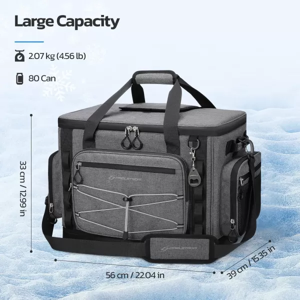 imageMaelstrom Soft Cooler BagSoft Sided Cooler3040 Cans Collapsible CoolerInsulated Ice ChestLarge Leakproof Camping CoolerPortable Travel Cooler for KayakingBeach8Gray with Hard Bottom