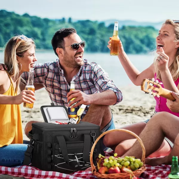 imageMaelstrom Soft Cooler BagSoft Sided Cooler3040 Cans Collapsible CoolerInsulated Ice ChestLarge Leakproof Camping CoolerPortable Travel Cooler for KayakingBeach4Black with Velcro Top