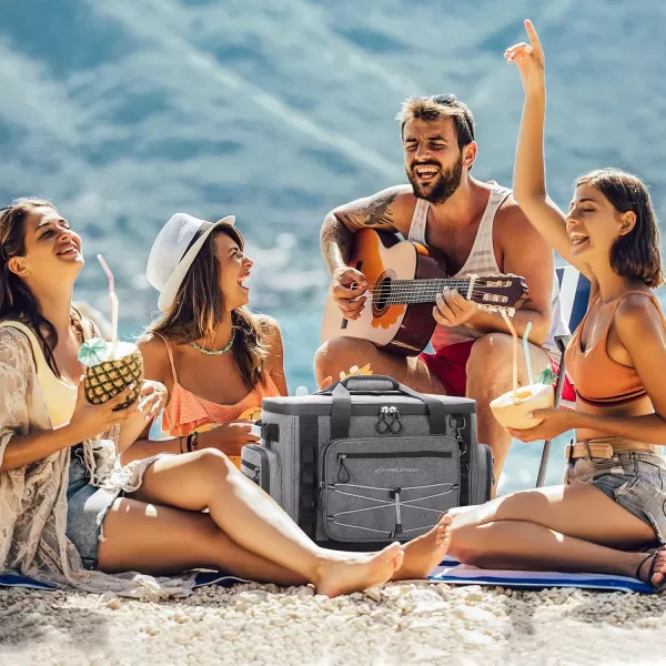 imageMaelstrom Soft Cooler BagSoft Sided Cooler3040 Cans Collapsible CoolerInsulated Ice ChestLarge Leakproof Camping CoolerPortable Travel Cooler for KayakingBeach8Gray with Hard Bottom