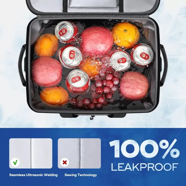 imageMaelstrom Soft Cooler BagSoft Sided Cooler3040 Cans Collapsible CoolerInsulated Ice ChestLarge Leakproof Camping CoolerPortable Travel Cooler for KayakingBeach5Gray with Velcro Top