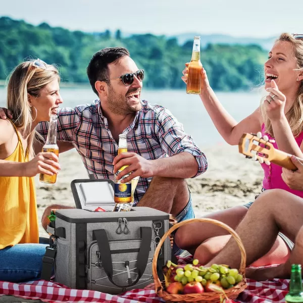 imageMaelstrom Soft Cooler BagSoft Sided Cooler3040 Cans Collapsible CoolerInsulated Ice ChestLarge Leakproof Camping CoolerPortable Travel Cooler for KayakingBeach5Gray with Velcro Top