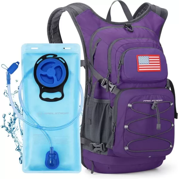 imageMaelstrom Hydration Backpack Hiking Backpack with 2L3L Water Bladder High Flow Bite Valve Water Backpack Lightweight5Purple