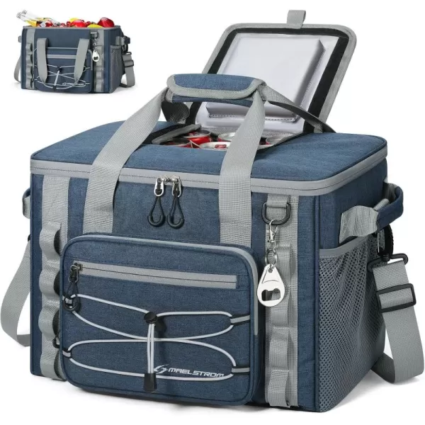 imageMaelstrom Soft Cooler BagSoft Sided Cooler3040 Cans Collapsible CoolerInsulated Ice ChestLarge Leakproof Camping CoolerPortable Travel Cooler for KayakingBeach6Blue with Velcro Top