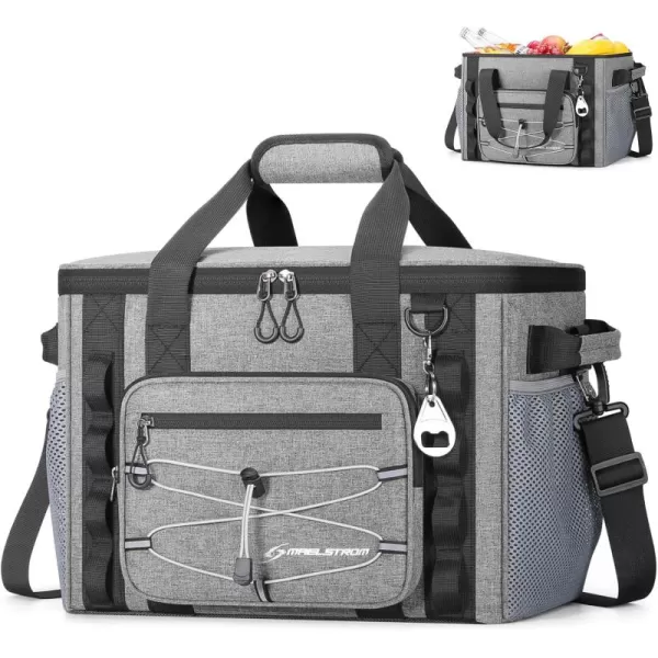 imageMaelstrom Soft Cooler BagSoft Sided Cooler3040 Cans Collapsible CoolerInsulated Ice ChestLarge Leakproof Camping CoolerPortable Travel Cooler for KayakingBeach2Gray