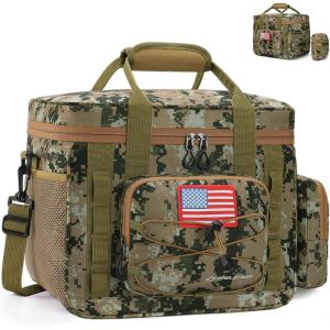 imageMaelstrom Tactical Lunch Box 23 L Insulated Lunch Bag for Men Expandable Double Deck Lunch Cooler BagLarge Leakproof Soft Lunch Tote with Detachable MOLLE Bags for Adult Women WorkPicnicCamouflage