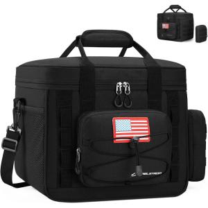imageMaelstrom Tactical Lunch Box 23 L Insulated Lunch Bag for Men Expandable Double Deck Lunch Cooler BagLarge Leakproof Soft Lunch Tote with Detachable MOLLE Bags for Adult Women WorkPicnicBlack
