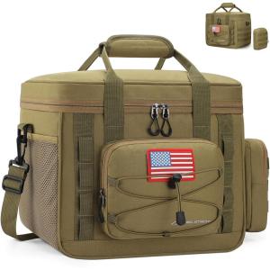 imageMaelstrom Tactical Lunch Box 23 L Insulated Lunch Bag for Men Expandable Double Deck Lunch Cooler BagLarge Leakproof Soft Lunch Tote with Detachable MOLLE Bags for Adult Women WorkPicnicKhaki