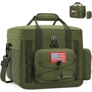 imageMaelstrom Tactical Lunch Box 23 L Insulated Lunch Bag for Men Expandable Double Deck Lunch Cooler BagLarge Leakproof Soft Lunch Tote with Detachable MOLLE Bags for Adult Women WorkPicnicArmy Green