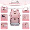 imageMaelstrom Travel Backpack for Women MenLaptop Backpack Fits 156173 Inch Laptop NurseTeacherWork Bag with Insulated Lunch BoxWater Resistant Carry On BackpackBeigePink