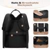 imageMaelstrom Travel Backpack for Women MenLaptop Backpack Fits 156173 Inch Laptop NurseTeacherWork Bag with Insulated Lunch BoxWater Resistant Carry On BackpackBeigeBlack