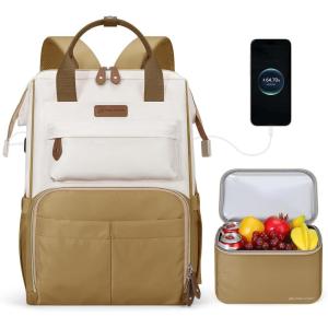 imageMaelstrom Travel Backpack for Women MenLaptop Backpack Fits 156173 Inch Laptop NurseTeacherWork Bag with Insulated Lunch BoxWater Resistant Carry On BackpackBeigeKhakibeige