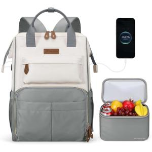 imageMaelstrom Travel Backpack for Women MenLaptop Backpack Fits 156173 Inch Laptop NurseTeacherWork Bag with Insulated Lunch BoxWater Resistant Carry On BackpackBeigeGraybeige