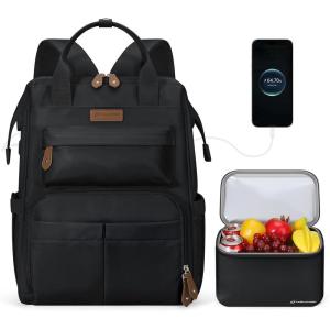 imageMaelstrom Travel Backpack for Women MenLaptop Backpack Fits 156173 Inch Laptop NurseTeacherWork Bag with Insulated Lunch BoxWater Resistant Carry On BackpackBeigeBlack