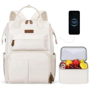 imageMaelstrom Travel Backpack for Women MenLaptop Backpack Fits 156173 Inch Laptop NurseTeacherWork Bag with Insulated Lunch BoxWater Resistant Carry On BackpackBeigeBeige