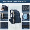 imageMaelstrom Hiking Backpack 40L Waterproof Camping Daypack for Men and Women Lightweight Travel Pack with Rain CoverBlackBlue