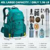 imageMaelstrom Hiking Backpack 40L Waterproof Camping Daypack for Men and Women Lightweight Travel Pack with Rain CoverBlackGreen