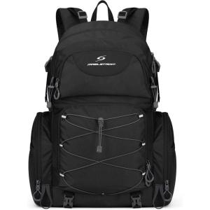 imageMaelstrom Hiking Backpack 40L Waterproof Camping Daypack for Men and Women Lightweight Travel Pack with Rain CoverBlackBlack
