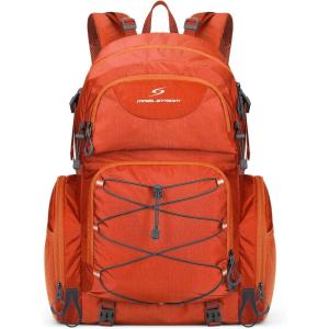 imageMaelstrom Hiking Backpack 40L Waterproof Camping Daypack for Men and Women Lightweight Travel Pack with Rain CoverBlackOrange